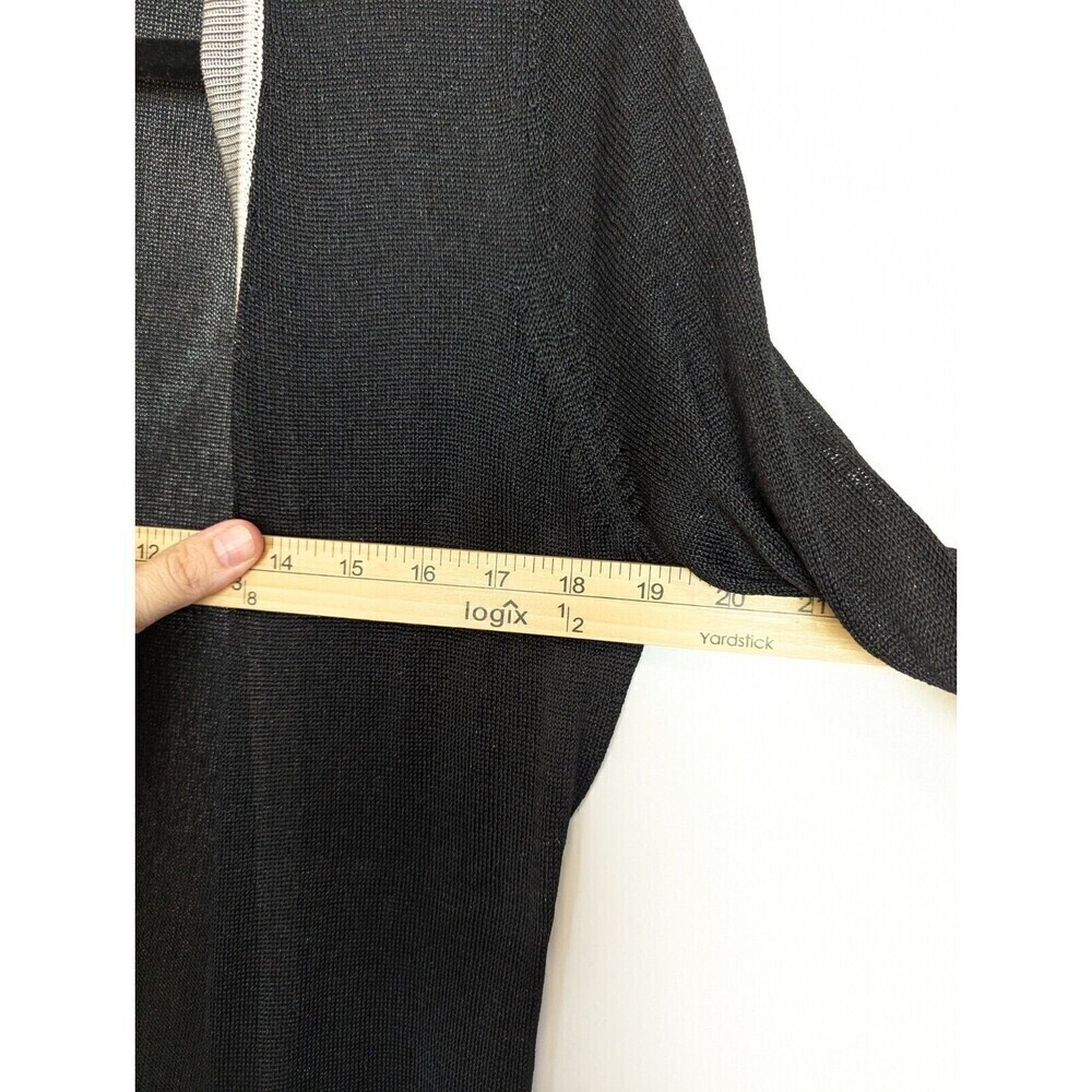 Nic+Zoe Women Longline Cardigan Size M Black Viscose Lightweight Sweater Teacher - Picture 9 of 10